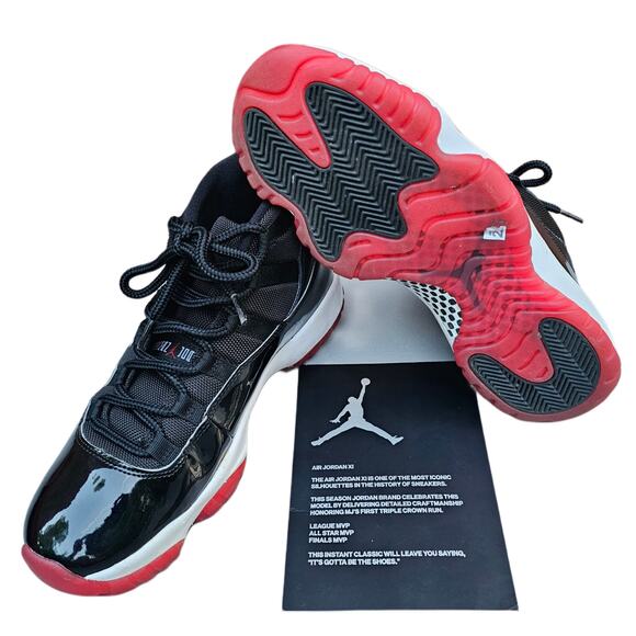 Air Jordan 11 Retro Playoffs Bred Size 9 Black Red XI Nike Jumpan 23 378037-061 - Picture 1 of 16